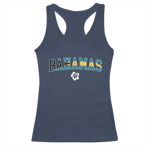 Bahamas Flag Racerback Tank Top Caribbean Hibiscus Flower Beach Summer Vacation TS10 Navy Print Your Wear