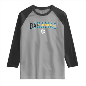 Bahamas Flag Raglan Shirt Caribbean Hibiscus Flower Beach Summer Vacation TS10 Sport Gray Black Print Your Wear