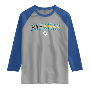 Bahamas Flag Raglan Shirt Caribbean Hibiscus Flower Beach Summer Vacation TS10 Sport Gray Royal Print Your Wear