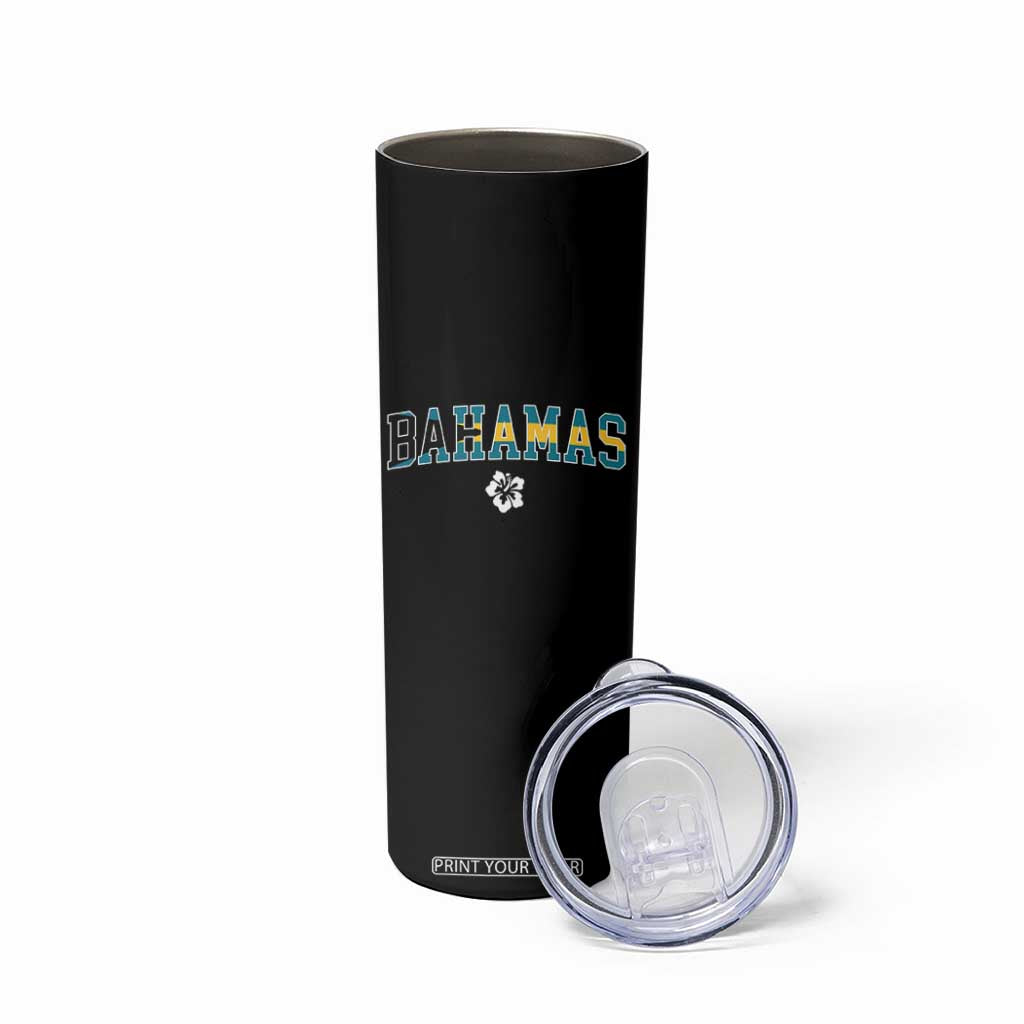 Bahamas Flag Skinny Tumbler Caribbean Hibiscus Flower Beach Summer Vacation TS10 Print Your Wear