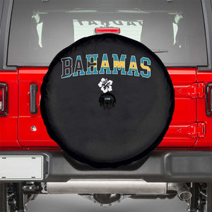 Bahamas Flag Spare Tire Cover Caribbean Hibiscus Flower Beach Summer Vacation TS10 Black Print Your Wear