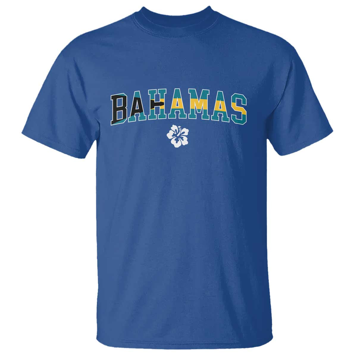 Bahamas Flag T Shirt Caribbean Hibiscus Flower Beach Summer Vacation TS10 Royal Blue Print Your Wear