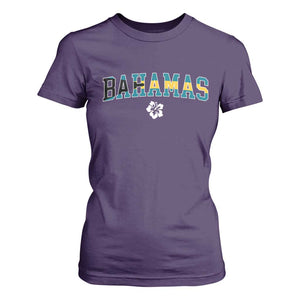 Bahamas Flag T Shirt For Women Caribbean Hibiscus Flower Beach Summer Vacation TS10 Purple Print Your Wear