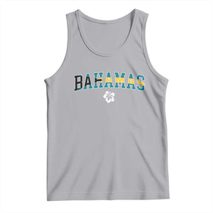 Bahamas Flag Tank Top Caribbean Hibiscus Flower Beach Summer Vacation TS10 Athletic Heather Print Your Wear