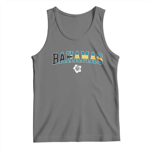Bahamas Flag Tank Top Caribbean Hibiscus Flower Beach Summer Vacation TS10 Black Heather Print Your Wear