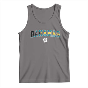 Bahamas Flag Tank Top Caribbean Hibiscus Flower Beach Summer Vacation TS10 Deep Heather Print Your Wear
