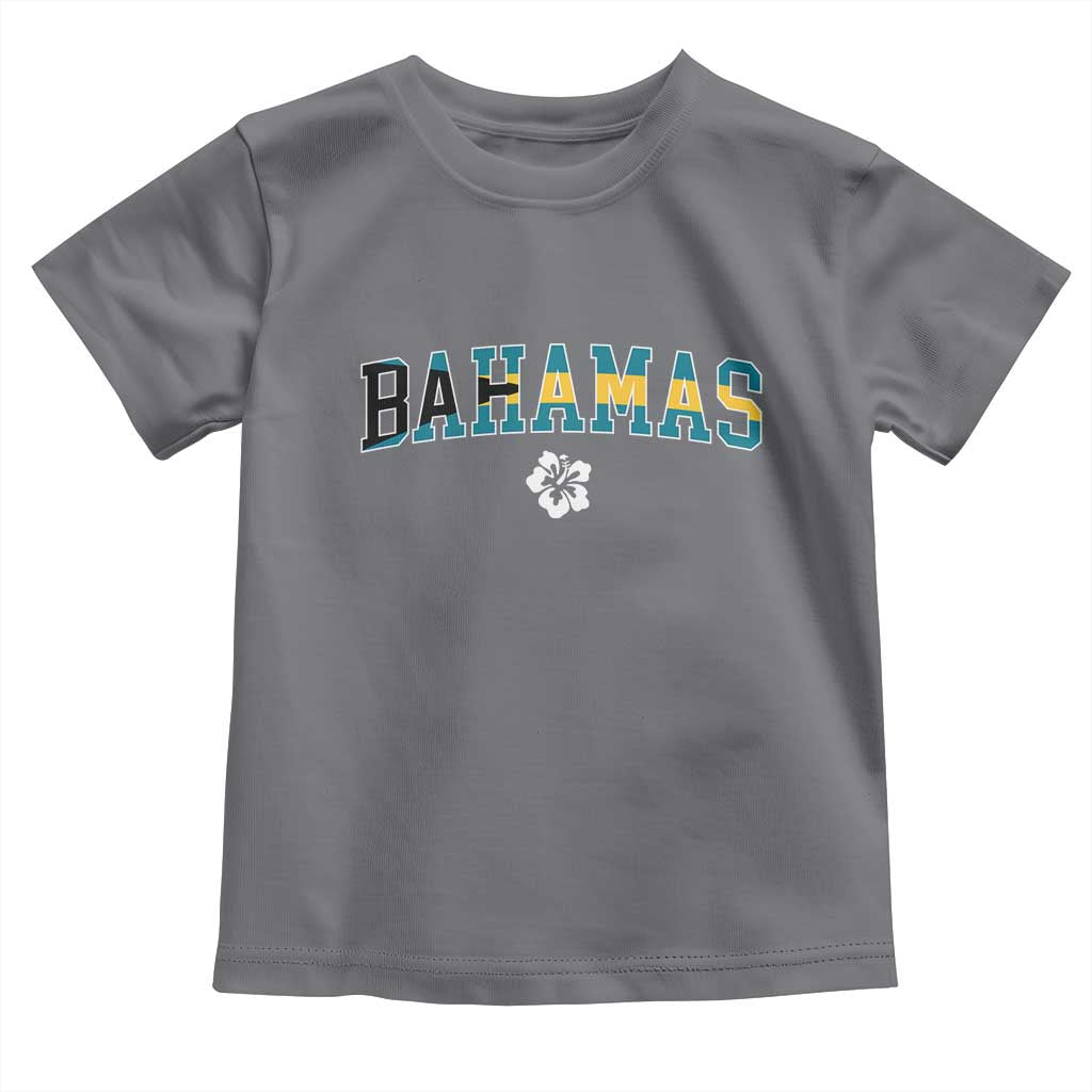 Bahamas Flag Toddler T Shirt Caribbean Hibiscus Flower Beach Summer Vacation TS10 Charcoal Print Your Wear