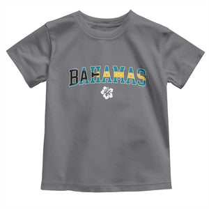 Bahamas Flag Toddler T Shirt Caribbean Hibiscus Flower Beach Summer Vacation TS10 Charcoal Print Your Wear