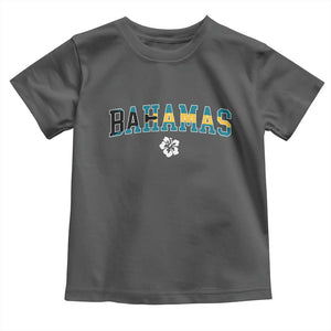 Bahamas Flag Toddler T Shirt Caribbean Hibiscus Flower Beach Summer Vacation TS10 Dark Heather Print Your Wear