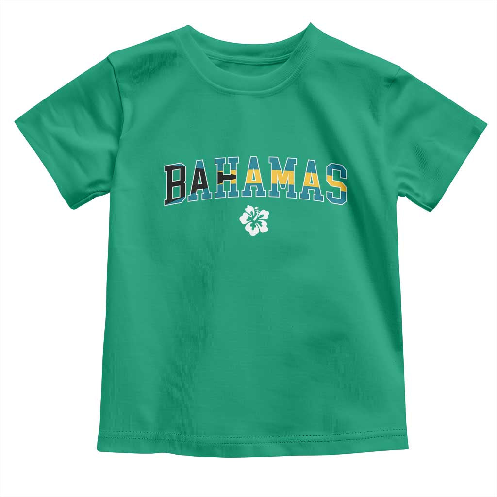 Bahamas Flag Toddler T Shirt Caribbean Hibiscus Flower Beach Summer Vacation TS10 Irish Green Print Your Wear