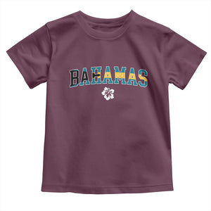Bahamas Flag Toddler T Shirt Caribbean Hibiscus Flower Beach Summer Vacation TS10 Maroon Print Your Wear