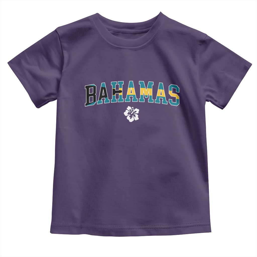 Bahamas Flag Toddler T Shirt Caribbean Hibiscus Flower Beach Summer Vacation TS10 Purple Print Your Wear