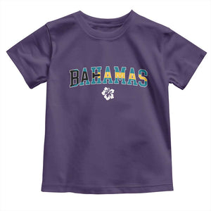 Bahamas Flag Toddler T Shirt Caribbean Hibiscus Flower Beach Summer Vacation TS10 Purple Print Your Wear
