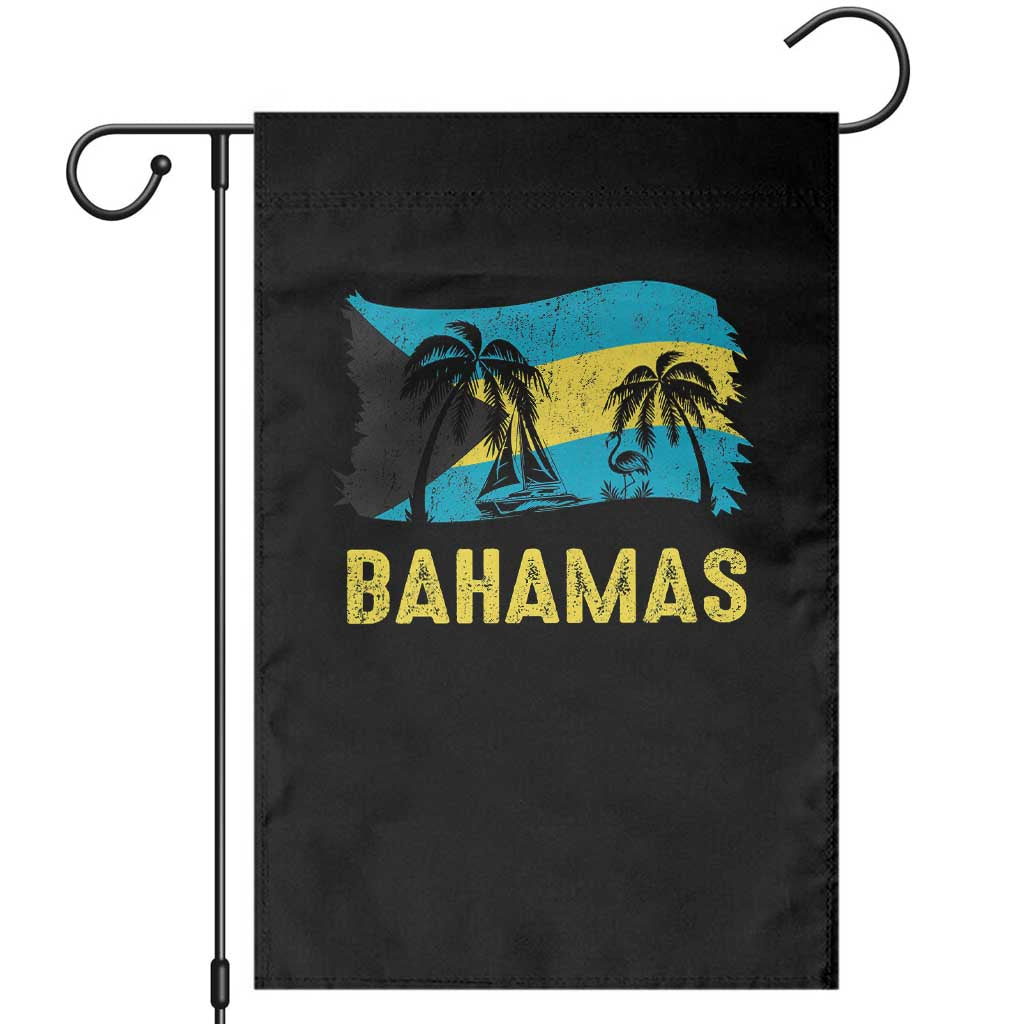 Bahamas Flag Garden Flag Tropical Island Palm Trees Bahamian Gifts TS10 Black Print Your Wear