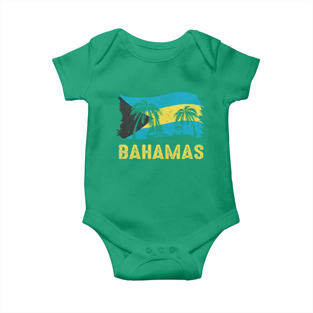 Bahamas Flag Baby Onesie Tropical Island Palm Trees Bahamian Gifts TS10 Irish Green Print Your Wear