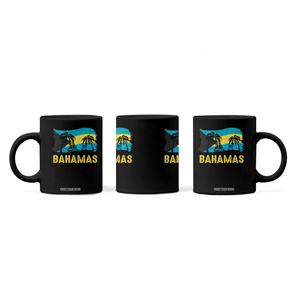 Bahamas Flag Coffee Mug Tropical Island Palm Trees Bahamian Gifts TS10 Print Your Wear