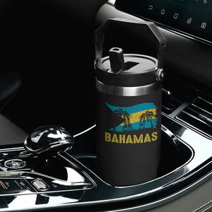 Bahamas Flag Flip Straw Tumbler Tropical Island Palm Trees Bahamian Gifts TS10 Print Your Wear