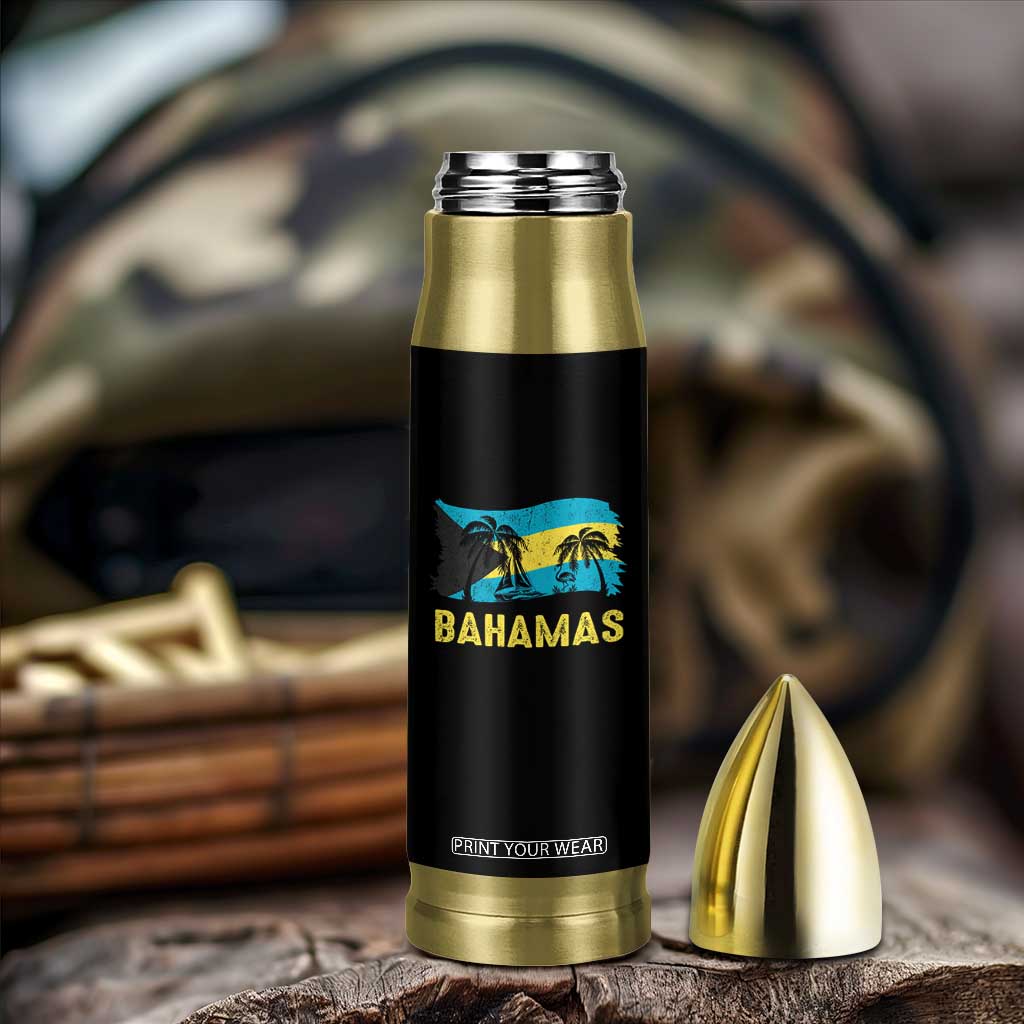 Bahamas Flag Bullet Tumbler Tropical Island Palm Trees Bahamian Gifts TS10 Print Your Wear