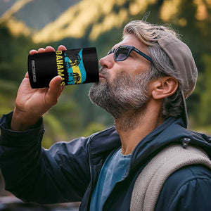 Bahamas Flag 4 in 1 Can Cooler Tumbler Tropical Island Palm Trees Bahamian Gifts TS10 Print Your Wear