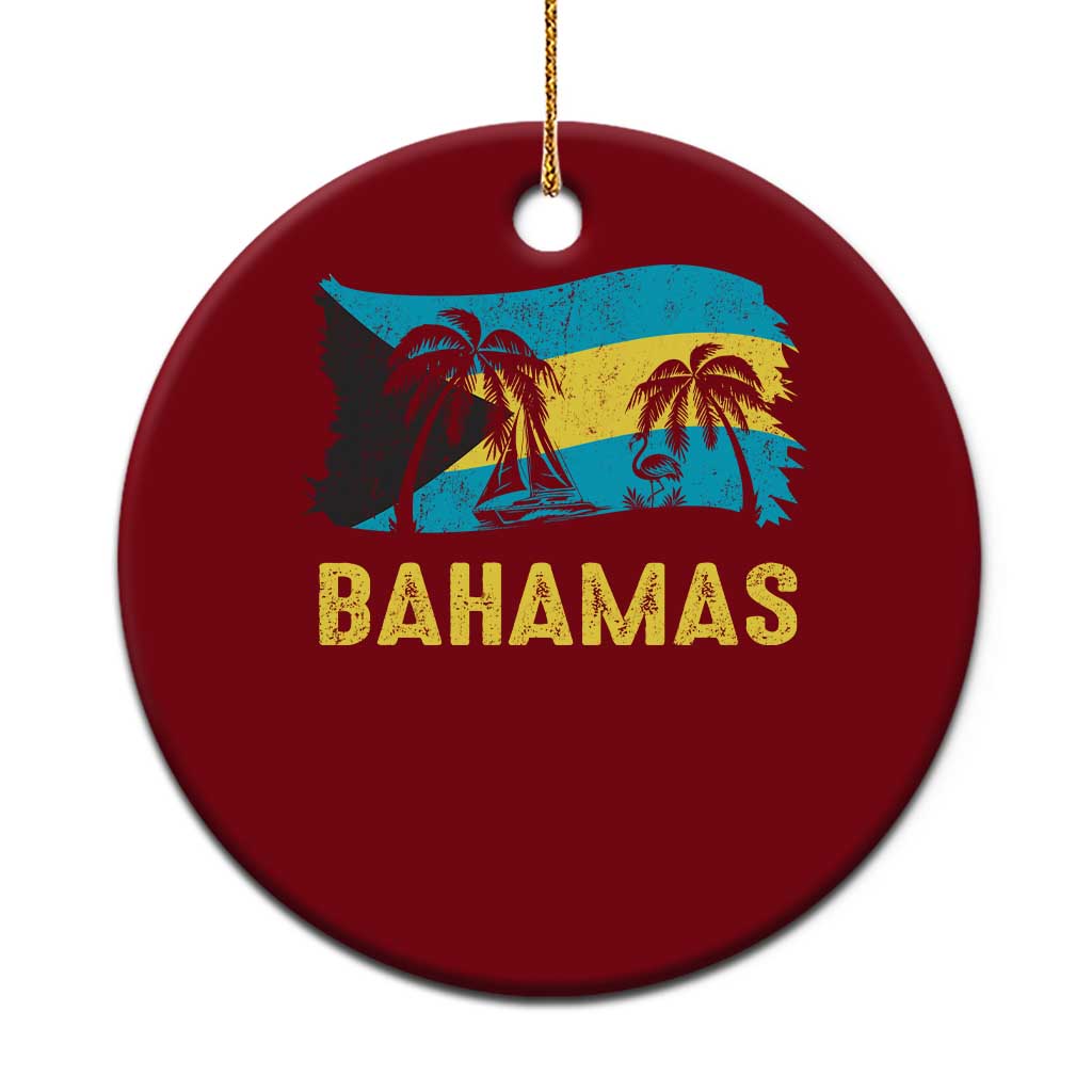 Bahamas Flag Ceramic Ornament Tropical Island Palm Trees Bahamian Gifts TS10 1pc Red Print Your Wear