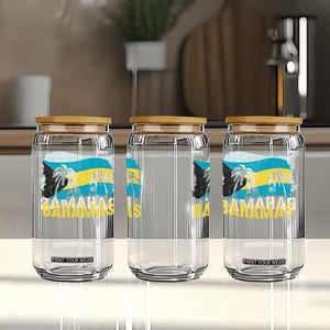Bahamas Flag Glass Can Tropical Island Palm Trees Bahamian Gifts TS10 Print Your Wear