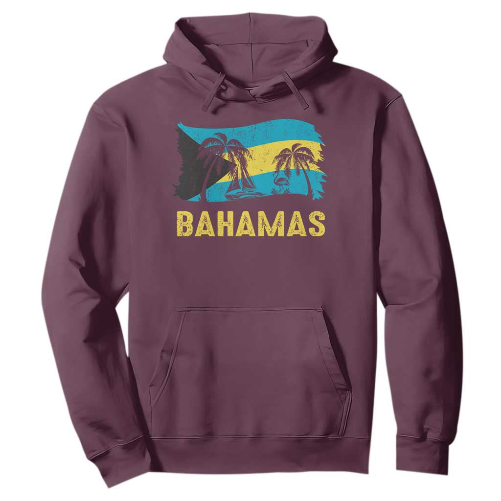 Bahamas Flag Hoodie Tropical Island Palm Trees Bahamian Gifts TS10 Maroon Print Your Wear