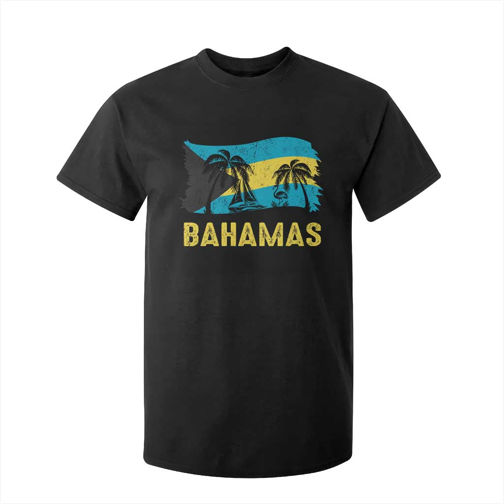 Bahamas Flag T Shirt For Kid Tropical Island Palm Trees Bahamian Gifts TS10 Black Print Your Wear