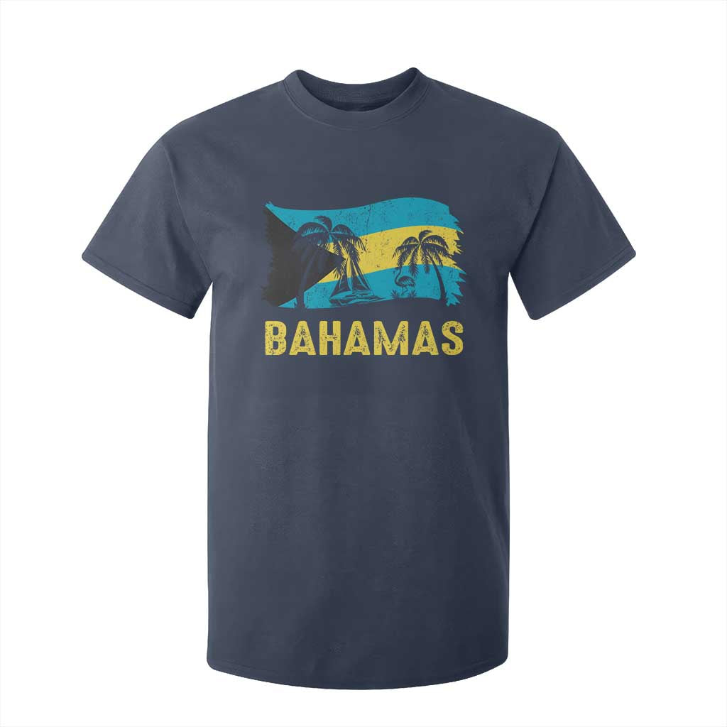 Bahamas Flag T Shirt For Kid Tropical Island Palm Trees Bahamian Gifts TS10 Navy Print Your Wear