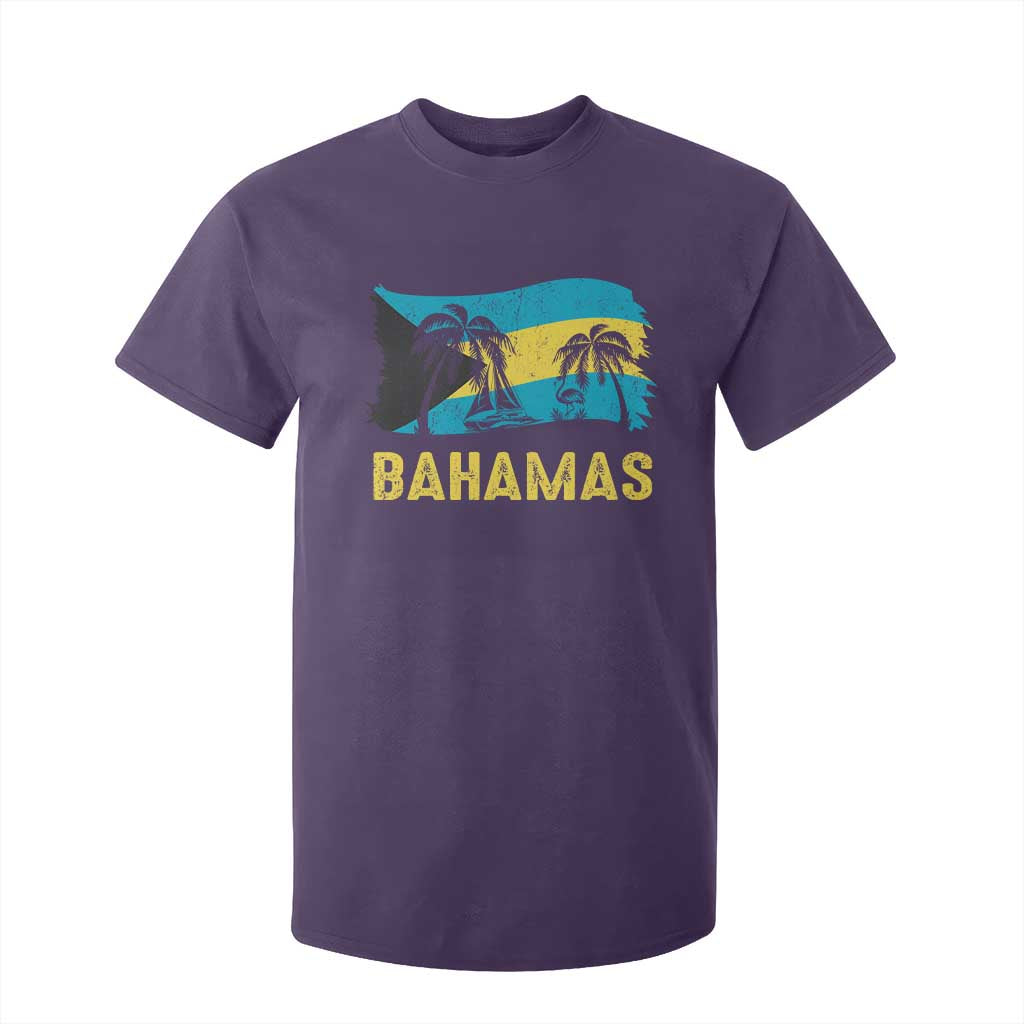 Bahamas Flag T Shirt For Kid Tropical Island Palm Trees Bahamian Gifts TS10 Purple Print Your Wear