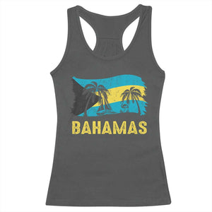 Bahamas Flag Racerback Tank Top Tropical Island Palm Trees Bahamian Gifts TS10 Dark Heather Print Your Wear