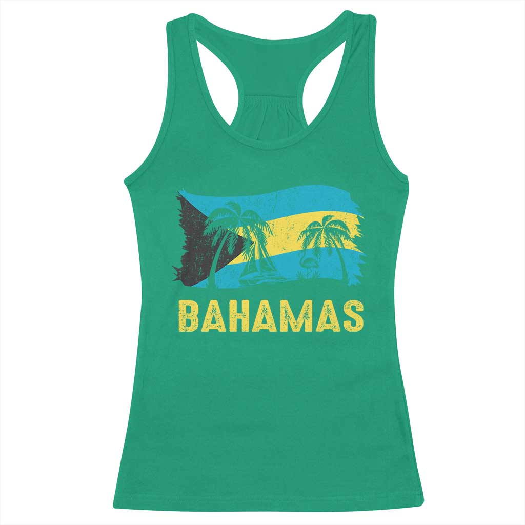 Bahamas Flag Racerback Tank Top Tropical Island Palm Trees Bahamian Gifts TS10 Irish Green Print Your Wear