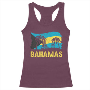 Bahamas Flag Racerback Tank Top Tropical Island Palm Trees Bahamian Gifts TS10 Maroon Print Your Wear