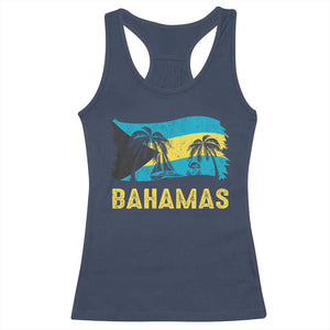 Bahamas Flag Racerback Tank Top Tropical Island Palm Trees Bahamian Gifts TS10 Navy Print Your Wear