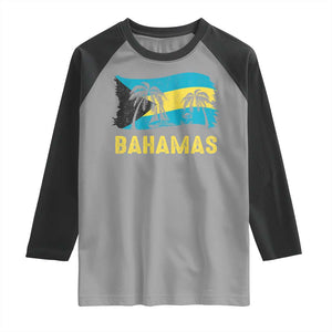 Bahamas Flag Raglan Shirt Tropical Island Palm Trees Bahamian Gifts TS10 Sport Gray Black Print Your Wear