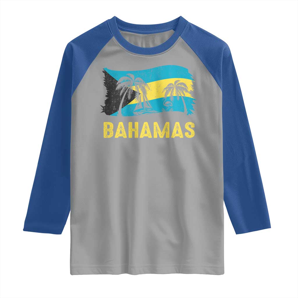 Bahamas Flag Raglan Shirt Tropical Island Palm Trees Bahamian Gifts TS10 Sport Gray Royal Print Your Wear