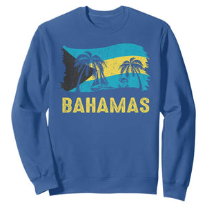 Bahamas Flag Sweatshirt Tropical Island Palm Trees Bahamian Gifts TS10 Royal Blue Print Your Wear