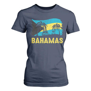 Bahamas Flag T Shirt For Women Tropical Island Palm Trees Bahamian Gifts TS10 Navy Print Your Wear