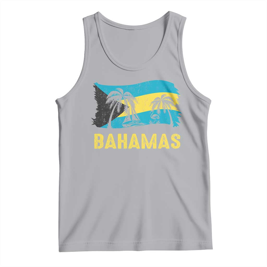 Bahamas Flag Tank Top Tropical Island Palm Trees Bahamian Gifts TS10 Athletic Heather Print Your Wear