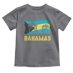 Bahamas Flag Toddler T Shirt Tropical Island Palm Trees Bahamian Gifts TS10 Charcoal Print Your Wear