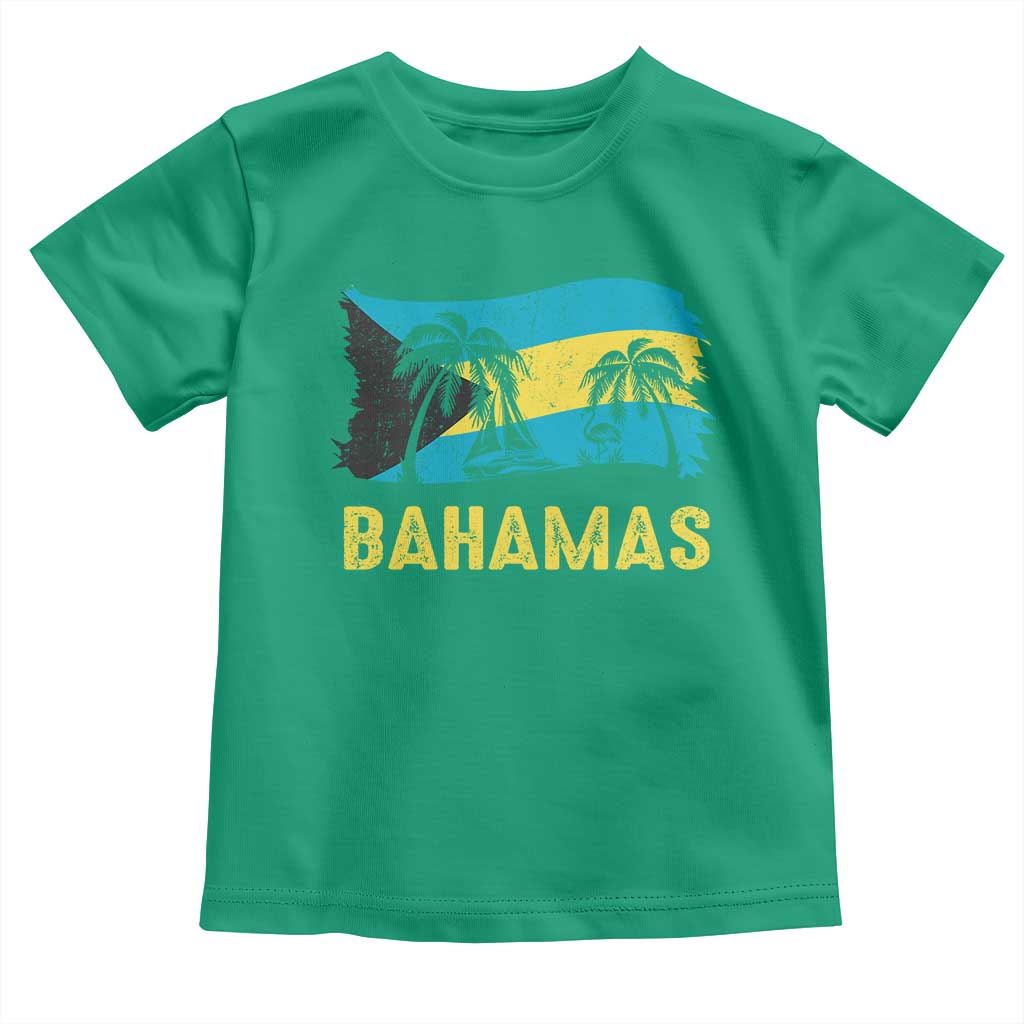 Bahamas Flag Toddler T Shirt Tropical Island Palm Trees Bahamian Gifts TS10 Irish Green Print Your Wear