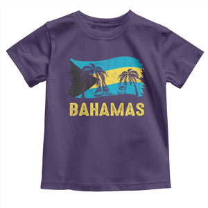 Bahamas Flag Toddler T Shirt Tropical Island Palm Trees Bahamian Gifts TS10 Purple Print Your Wear