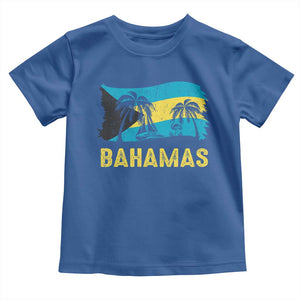 Bahamas Flag Toddler T Shirt Tropical Island Palm Trees Bahamian Gifts TS10 Royal Blue Print Your Wear