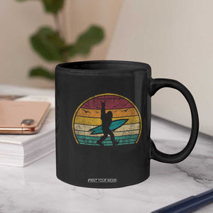 Vintage Bigfoot Surfing Coffee Mug Sasquatch Beach Vacation Retro Surf Sun Shaka TS10 Print Your Wear