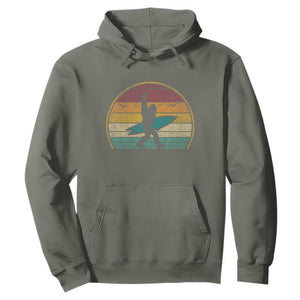 Vintage Bigfoot Surfing Hoodie Sasquatch Beach Vacation Retro Surf Sun Shaka TS10 Military Green Print Your Wear