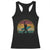 Vintage Bigfoot Surfing Racerback Tank Top Sasquatch Beach Vacation Retro Surf Sun Shaka TS10 Black Print Your Wear
