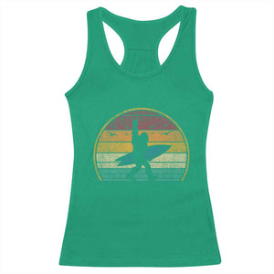 Vintage Bigfoot Surfing Racerback Tank Top Sasquatch Beach Vacation Retro Surf Sun Shaka TS10 Irish Green Print Your Wear