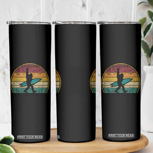 Vintage Bigfoot Surfing Skinny Tumbler Sasquatch Beach Vacation Retro Surf Sun Shaka TS10 Print Your Wear