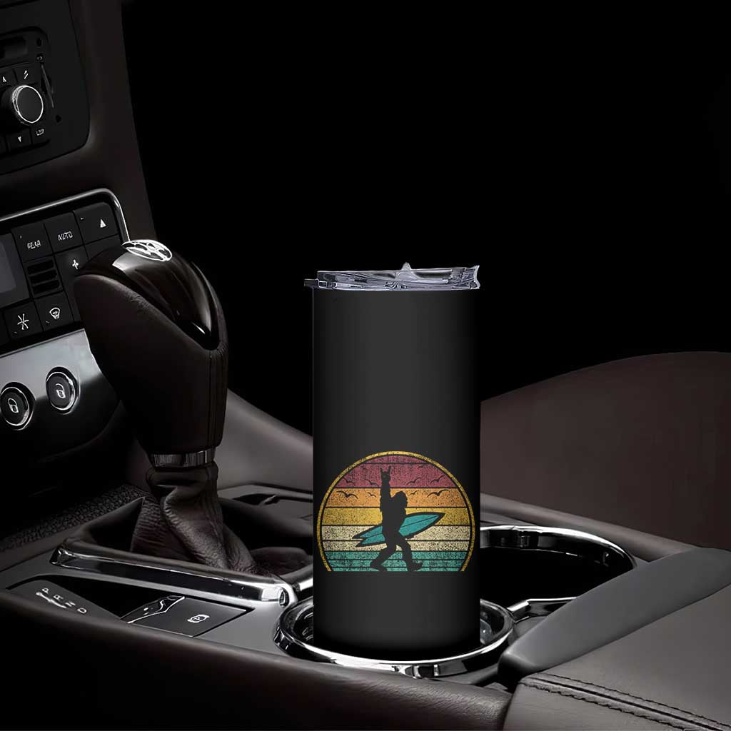 Vintage Bigfoot Surfing Skinny Tumbler Sasquatch Beach Vacation Retro Surf Sun Shaka TS10 Print Your Wear