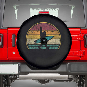 Vintage Bigfoot Surfing Spare Tire Cover Sasquatch Beach Vacation Retro Surf Sun Shaka TS10 Black Print Your Wear