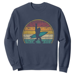Vintage Bigfoot Surfing Sweatshirt Sasquatch Beach Vacation Retro Surf Sun Shaka TS10 Navy Print Your Wear